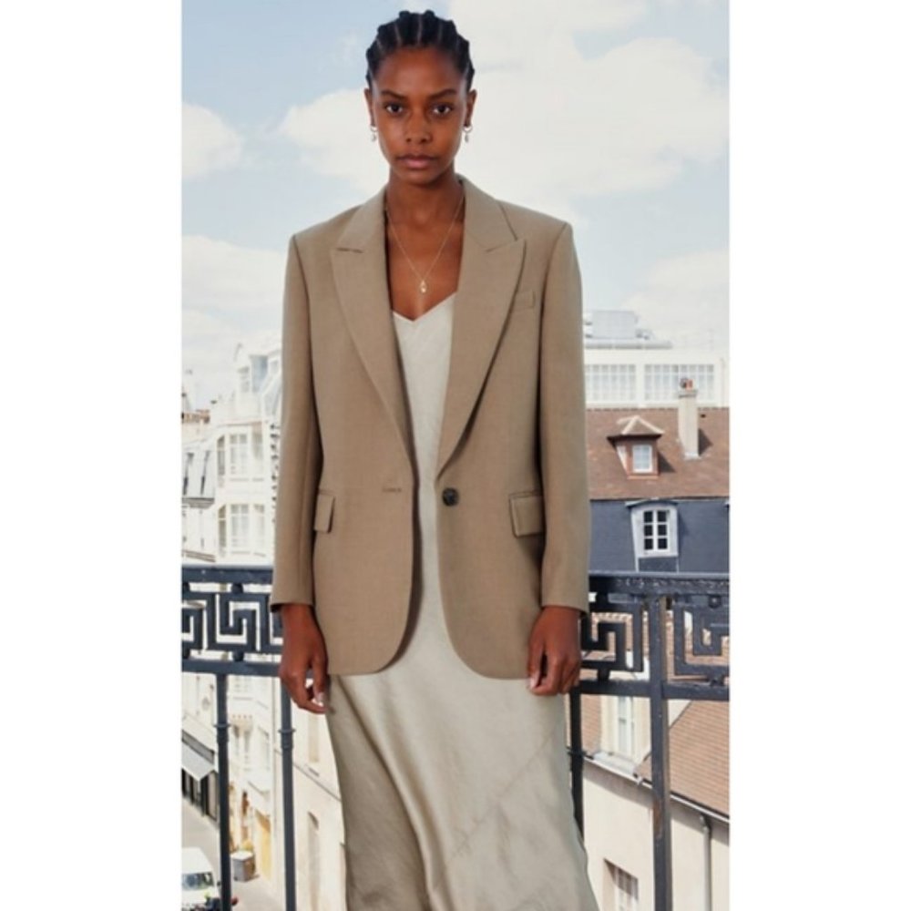 Aritzia Wilfred Santos Tan boyfriend blazer xs